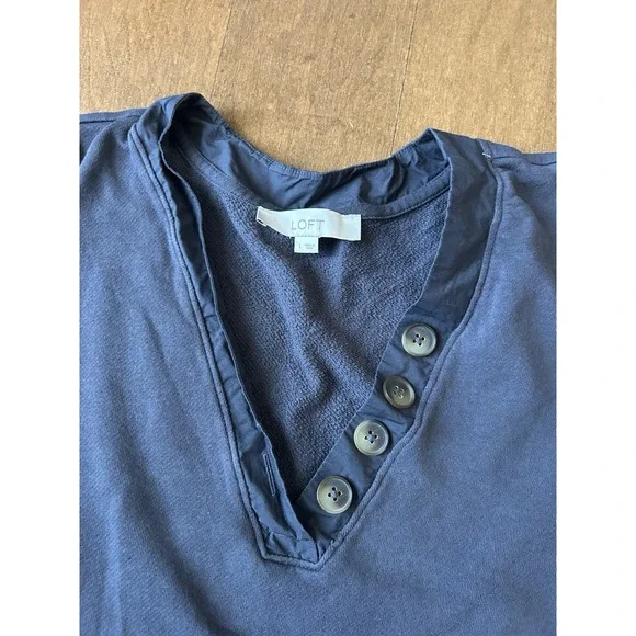LOFT Bundle V-Neck Button Accent 3/4 Sleeve Women's Top Size L Sweater Spring - Picture 5 of 5
